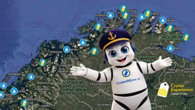 DIGITALE KAART CRUISEHAVENS VAN NOORWEGEN